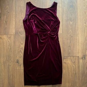 Calvin Klein purple velvet dress